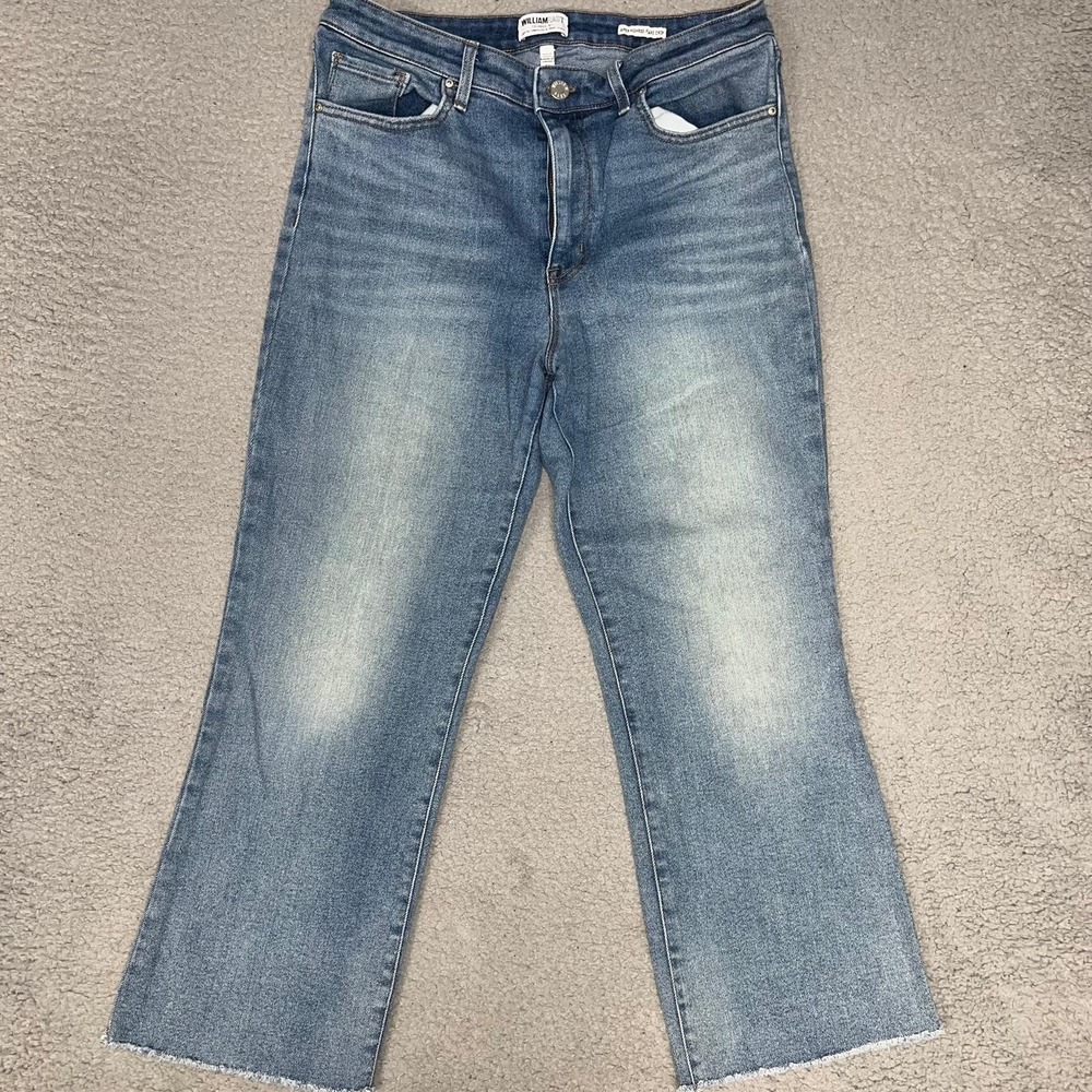William Rast Jeans Women's Size 31 (30x24) Blue Denim Super High Rise Flare Crop